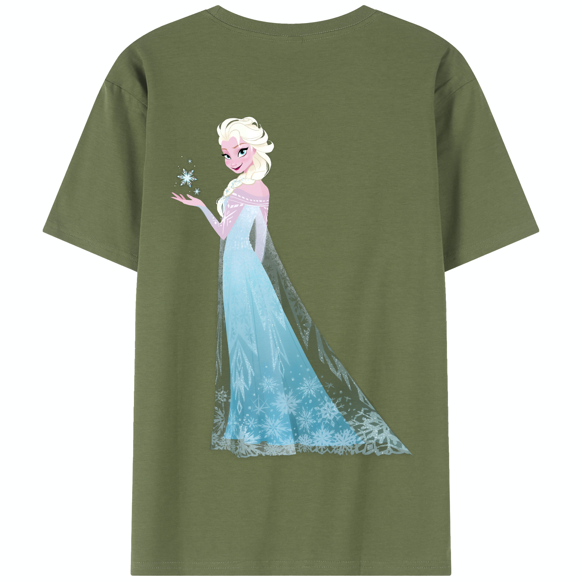 （画像用） アナと雪の女王 アンナ エルサ Frozen Anna Elsa 綿100％半袖Tシャツ（背面プリント）